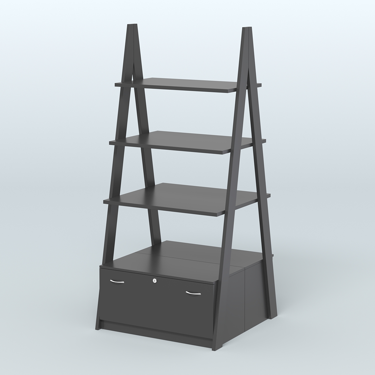 Торговая двусторонняя стойка ЛОФТ №4-950 с двумя тумбами Т-16 Черный