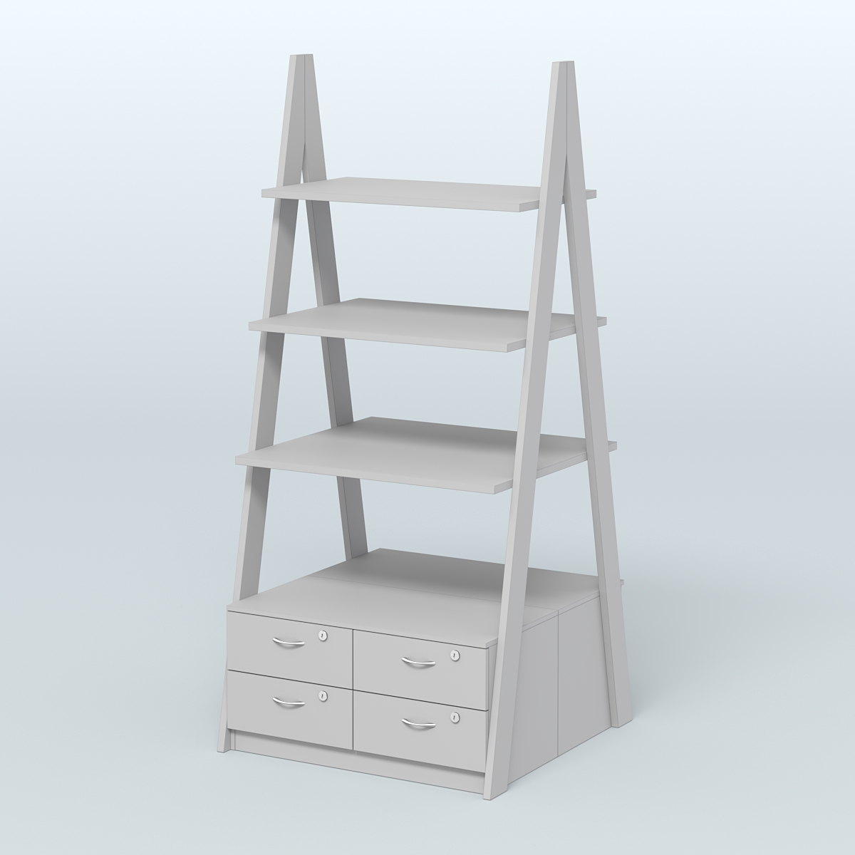 Торговая двусторонняя стойка ЛОФТ №4-950 с узкими выдвижными ящиками Серый