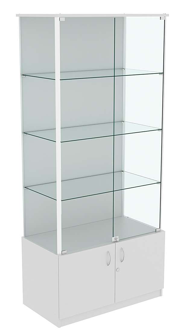 Витрина ЛЮКС с задней стенкой ДВП №1 без подсветки  Серый