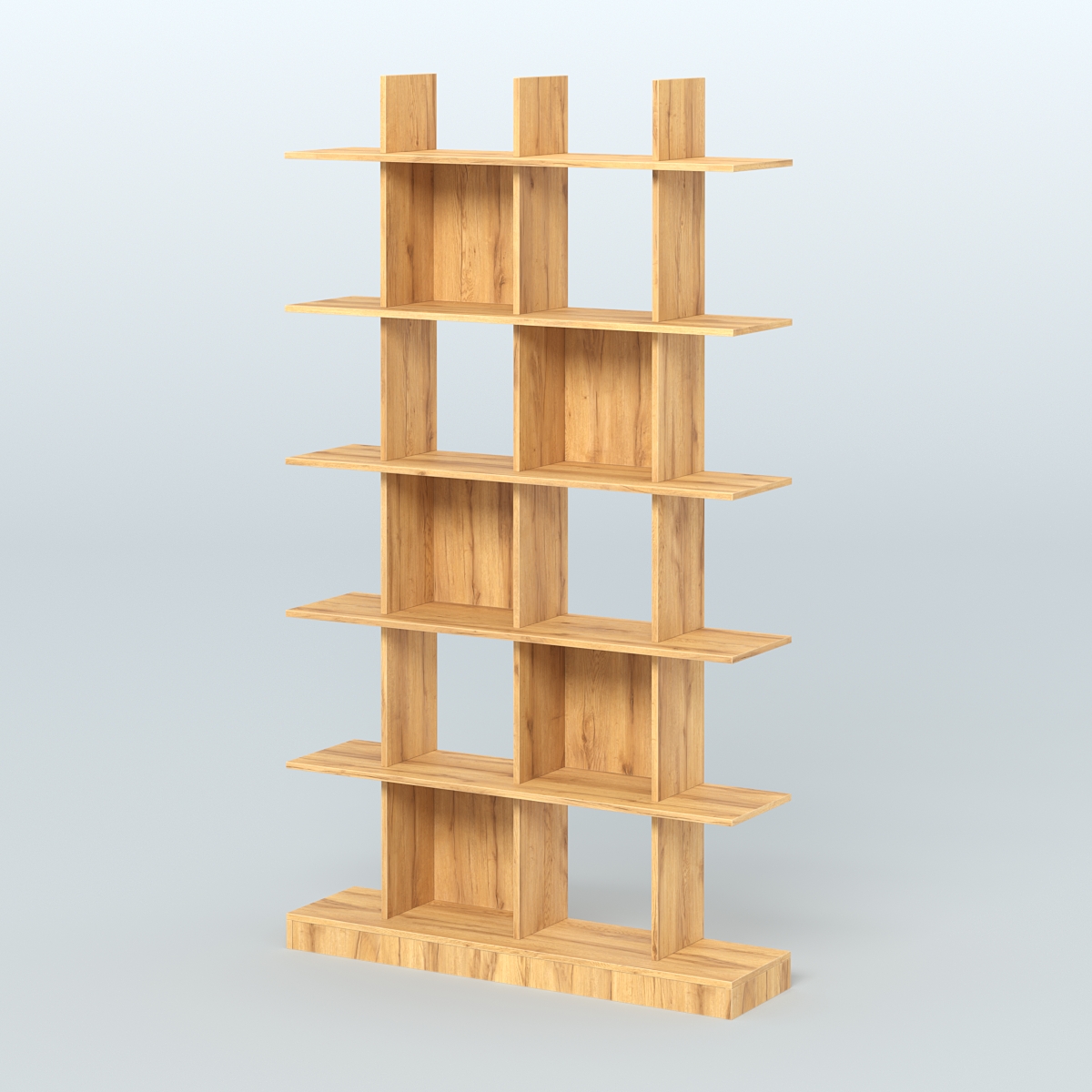 Торговый стеллаж Лофт №4 с ячейками Дуб Золотистый