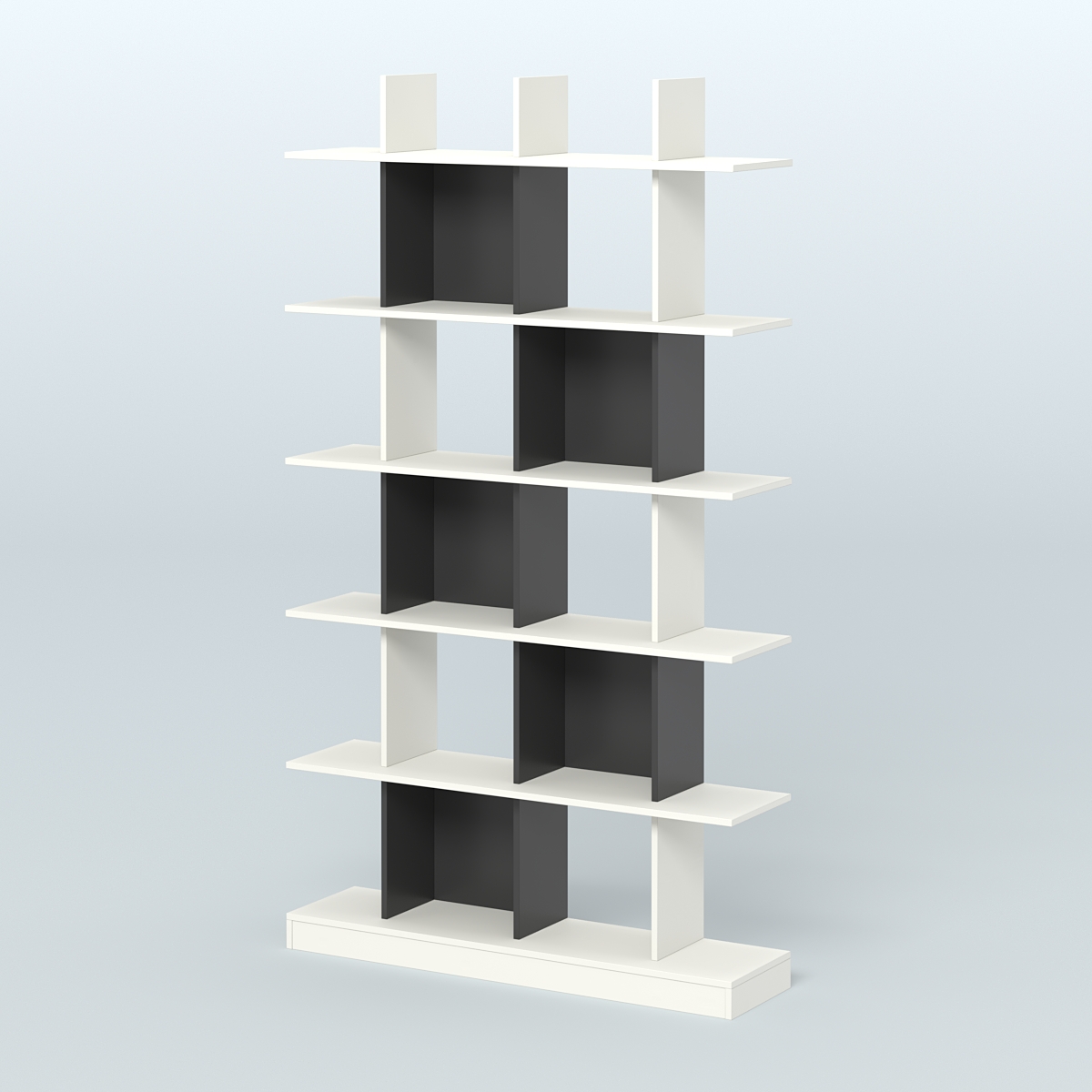 Торговый стеллаж Лофт №4 с ячейками Белый и Черный