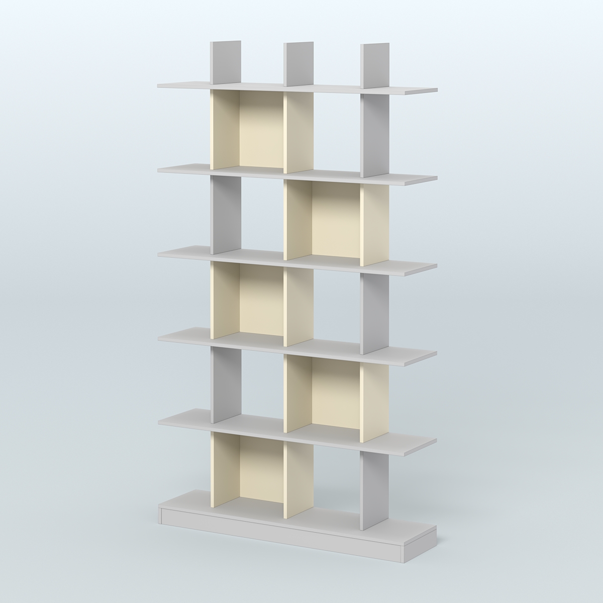 Торговый стеллаж Лофт №4 с ячейками Серый + Крем Вайс