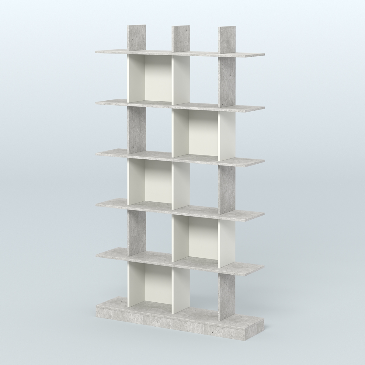 Торговый стеллаж Лофт №4 с ячейками Метрополитан Грей + Белый