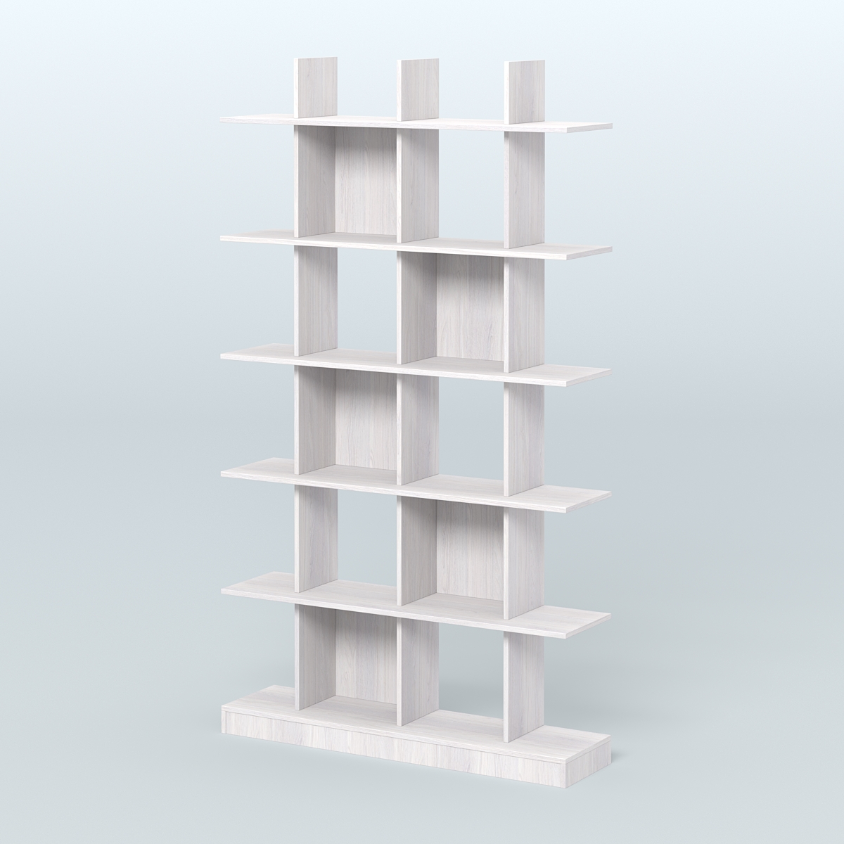 Торговый стеллаж Лофт №4 с ячейками Ясень Анкор светлый