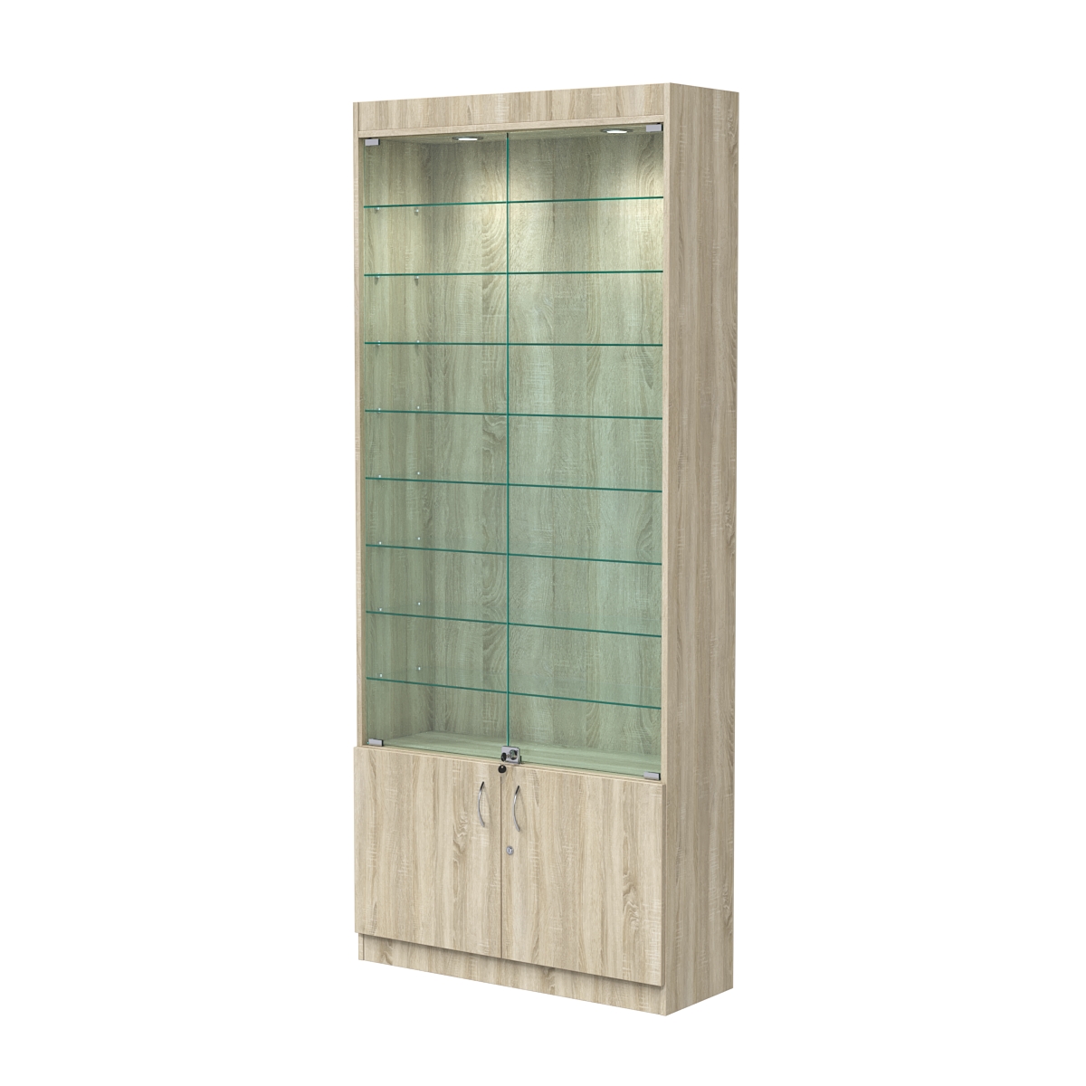 Витрина ОПТИКА №1-1 (задняя стенка ДВП) Дуб Сонома