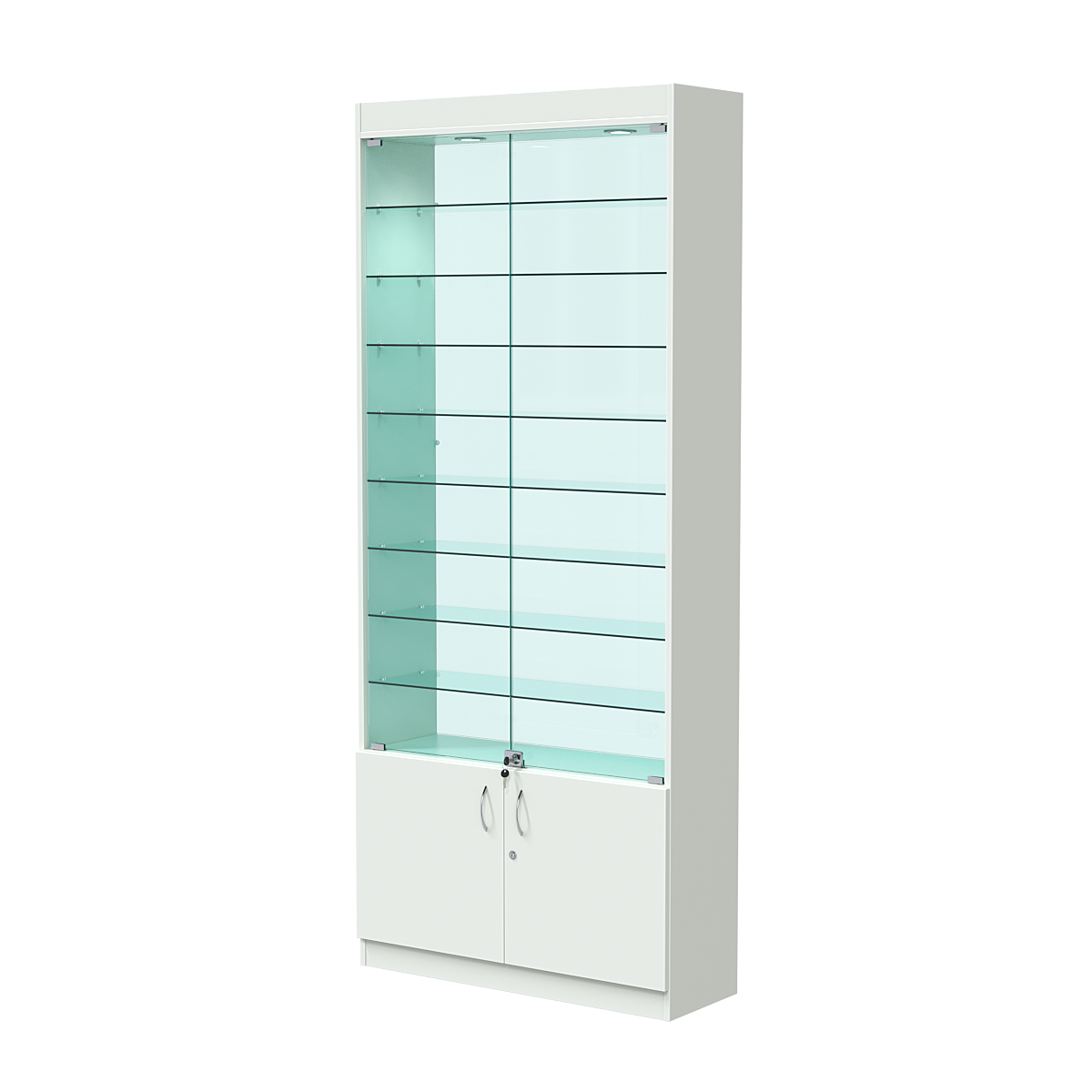 Витрина ОПТИКА №1-2 (задняя стенка стекло) Белый
