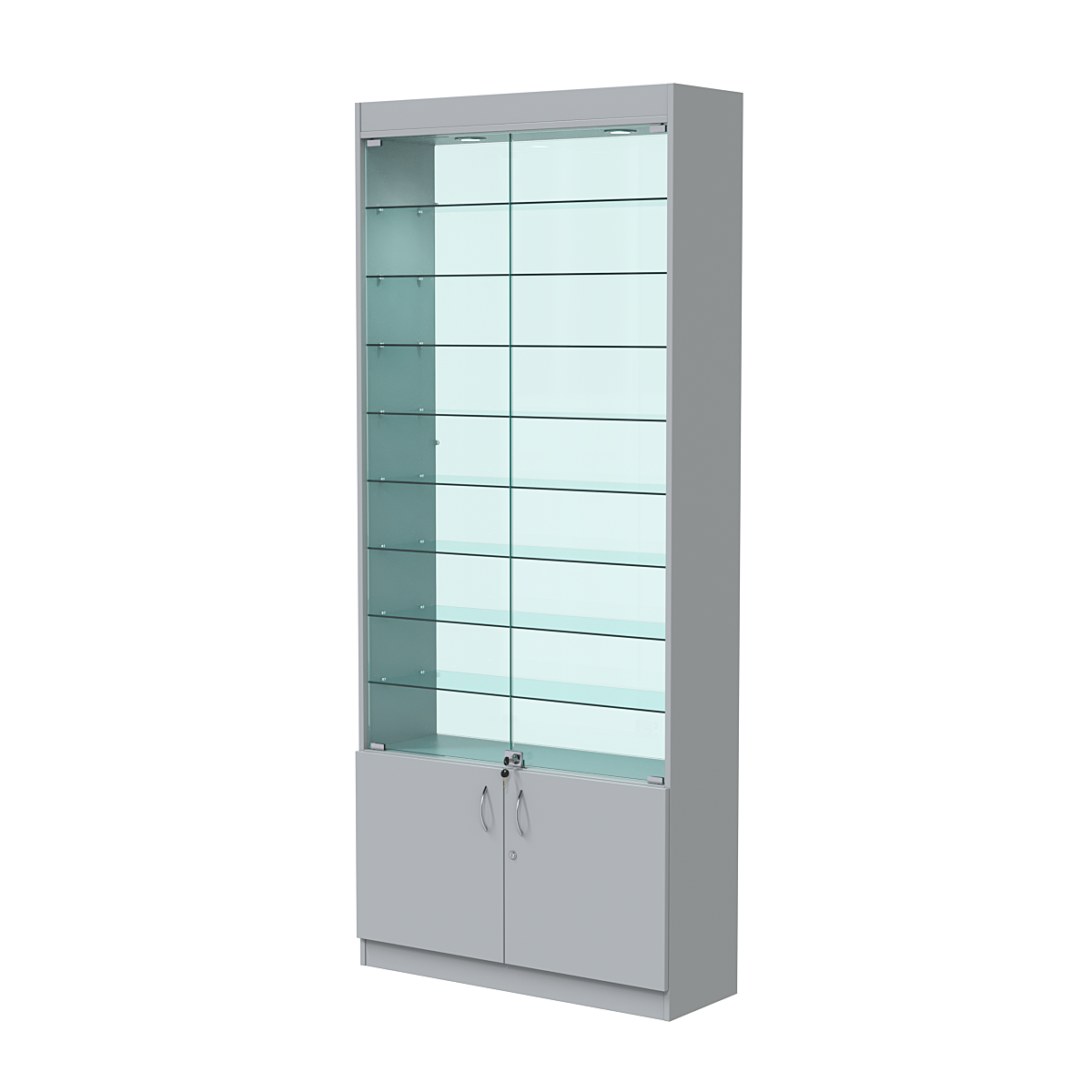 Витрина ОПТИКА №1-2 (задняя стенка стекло) Серый