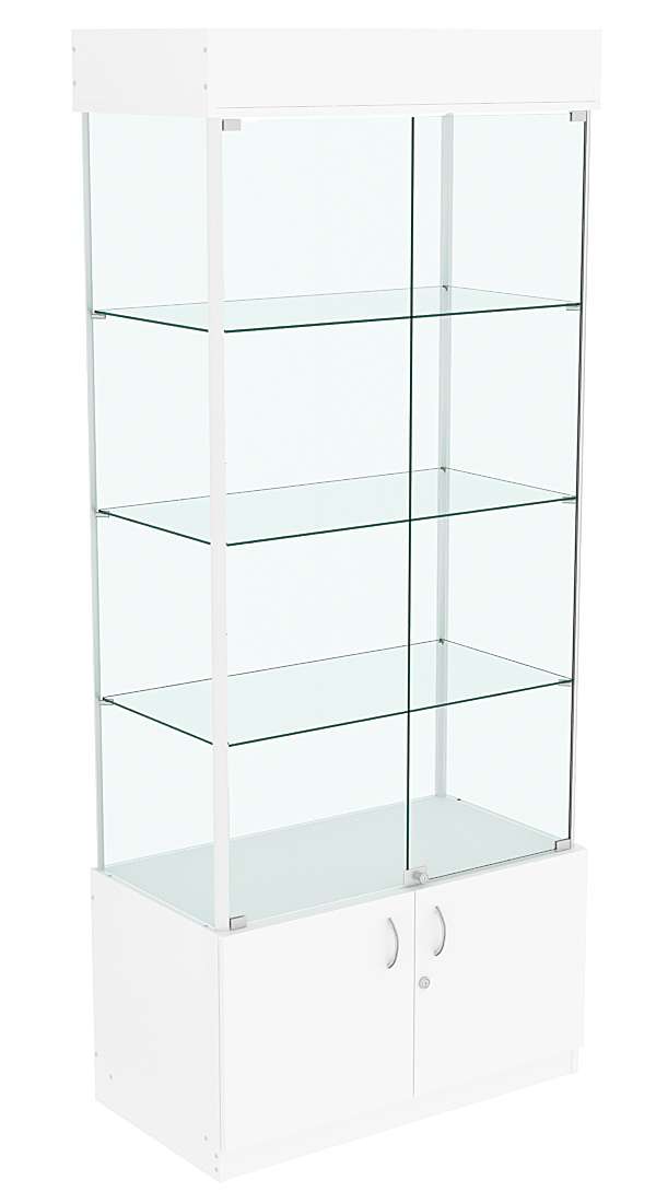 Витрина прозрачная ЛЮКС №5 с подсветкой  Белый