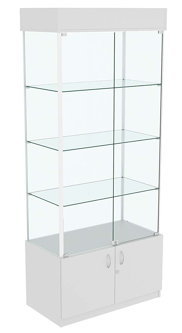 Витрина прозрачная ЛЮКС №5 с подсветкой  Серый
