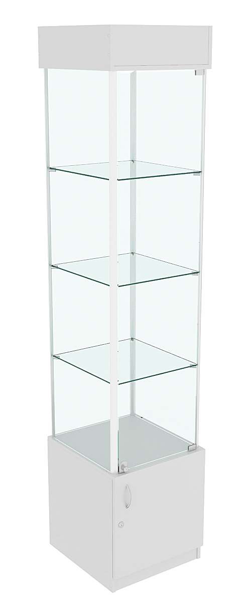 Витрина ЛЮКС №11 с подсветкой и стеклянными полками  Серый