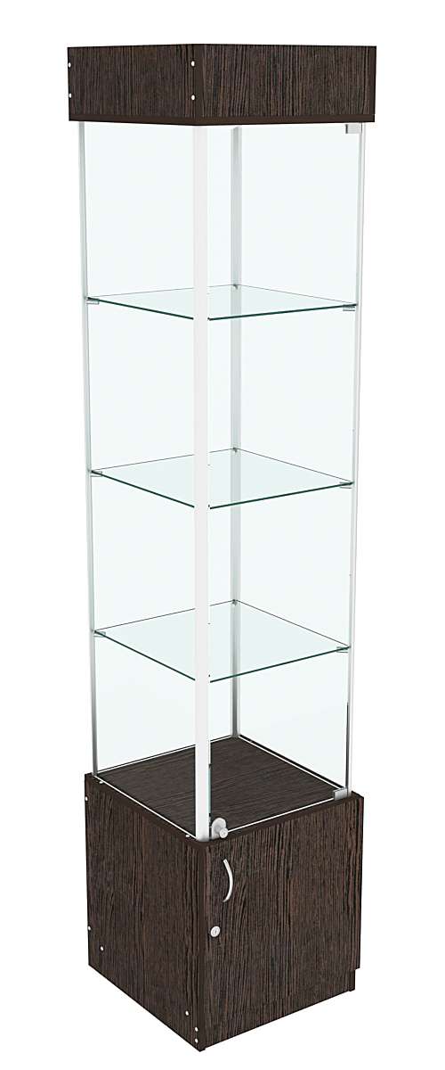 Витрина ЛЮКС №11 с подсветкой и стеклянными полками  Дуб Венге