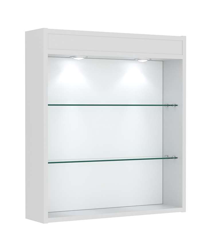 Витрина настенная №1-3Г открытая с подсветкой Серый