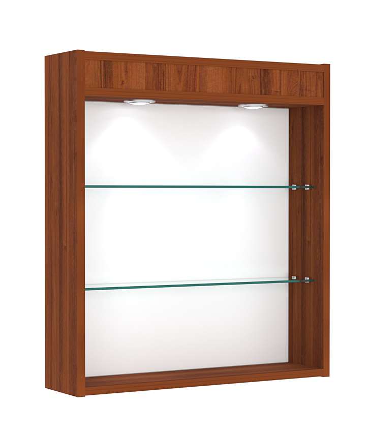 Витрина настенная №1-3Г открытая с подсветкой Орех