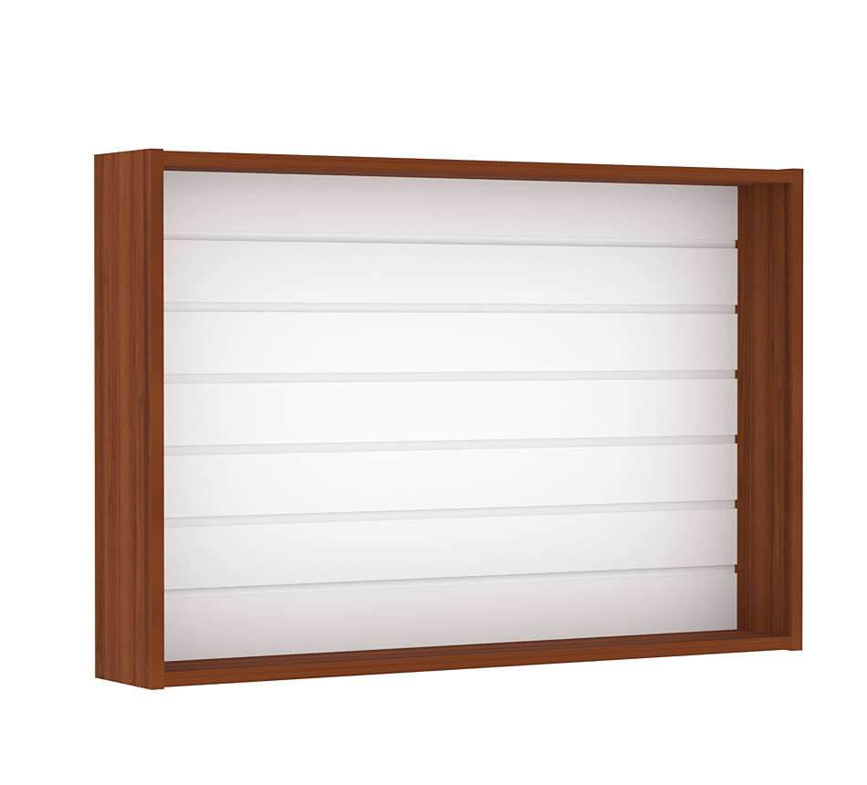 Витрина настенная №3-1В с эконом панелью Орех