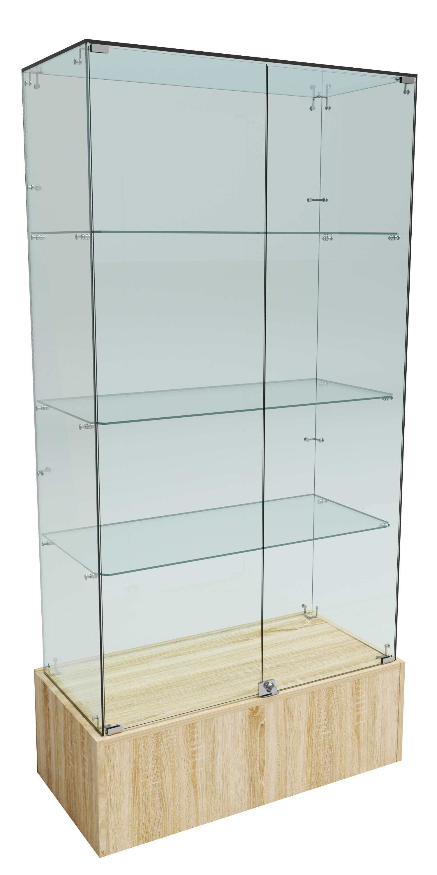 Витрина Истра №9 прямоугольная (задняя стенка - стекло) Дуб сонома