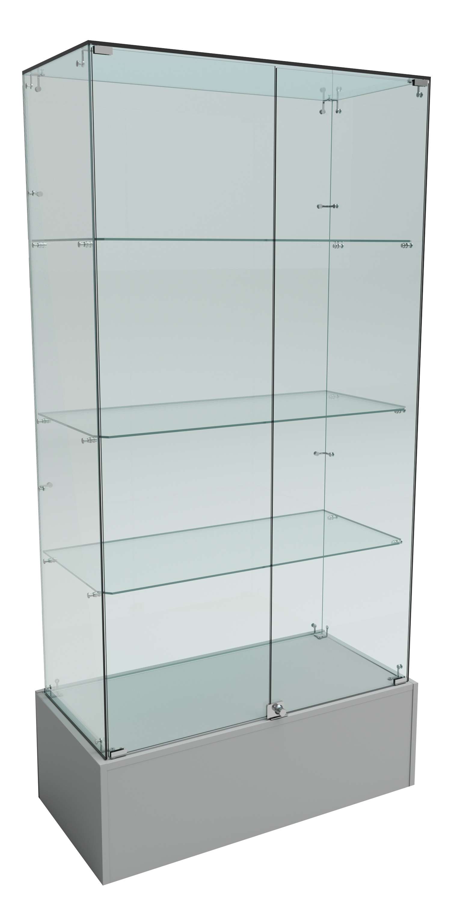 Витрина Истра №9 прямоугольная (задняя стенка - стекло) Серый