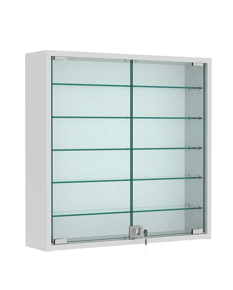 Витрина настенная №1-5А с пятью прозрачными полками Серый