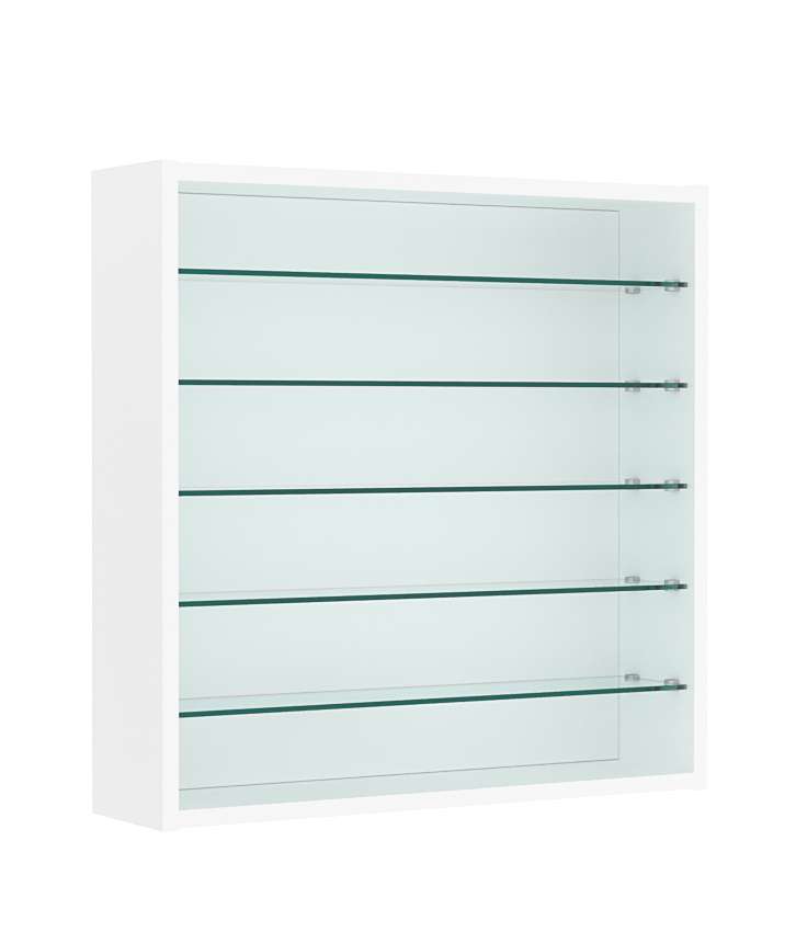 Витрина настенная №1-5Г открытая с пятью прозрачными полками Белый