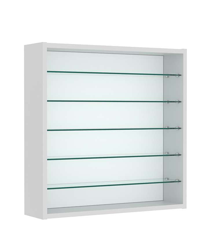 Витрина настенная №1-5Г открытая с пятью прозрачными полками Серый