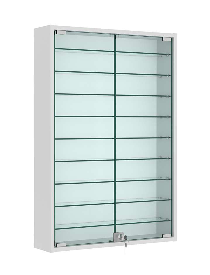 Витрина настенная №2-5А высокая с девятью полками Серый