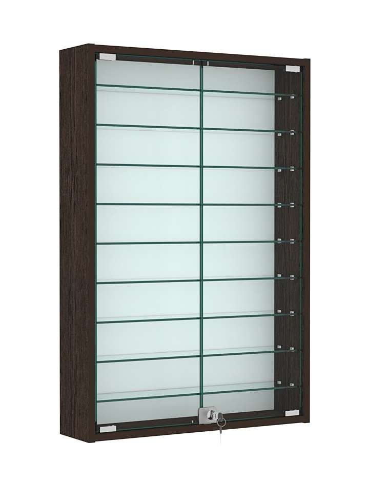 Витрина настенная №2-5А высокая с девятью полками Дуб Венге