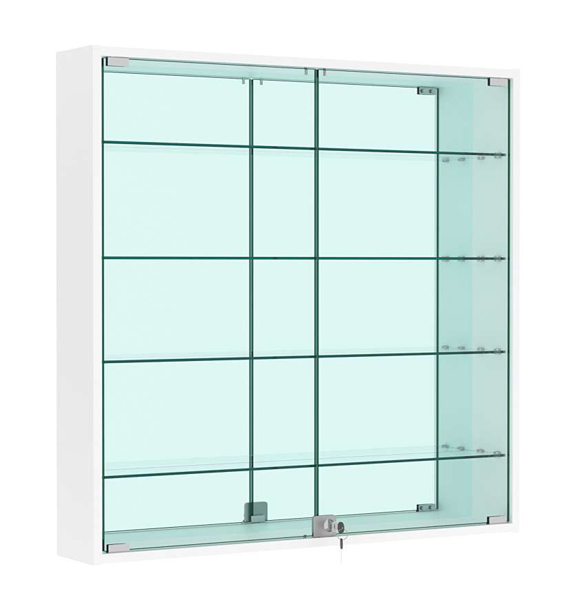 Витрина настенная №4-2А зеркальная Белый