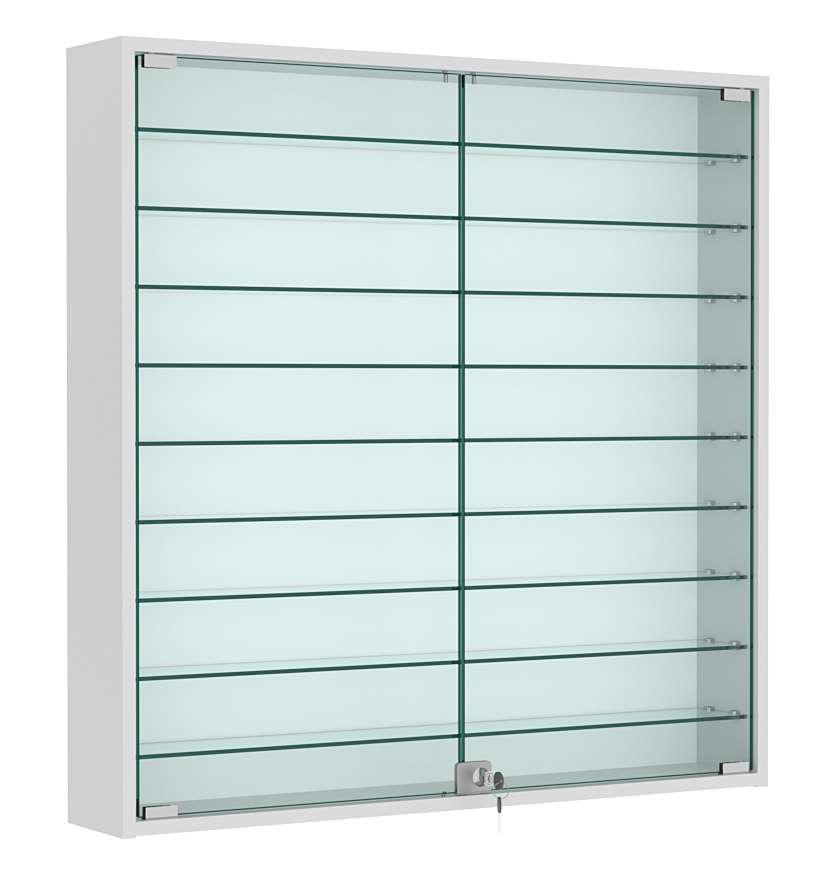 Витрина настенная №4-5А с девятью прозрачными полками Серый