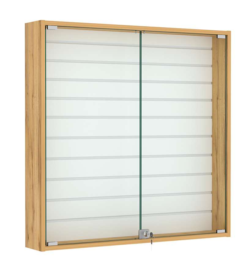 Витрина настенная №4-1Б закрытая с экономпанелью Дуб Золотистый