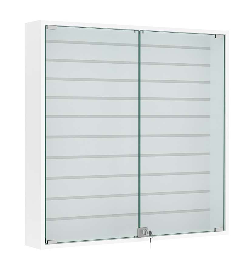 Витрина настенная №4-1Б закрытая с экономпанелью Белый