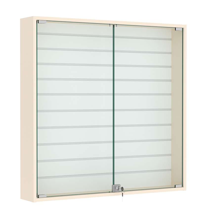 Витрина настенная №4-1Б закрытая с экономпанелью Крем Вайс