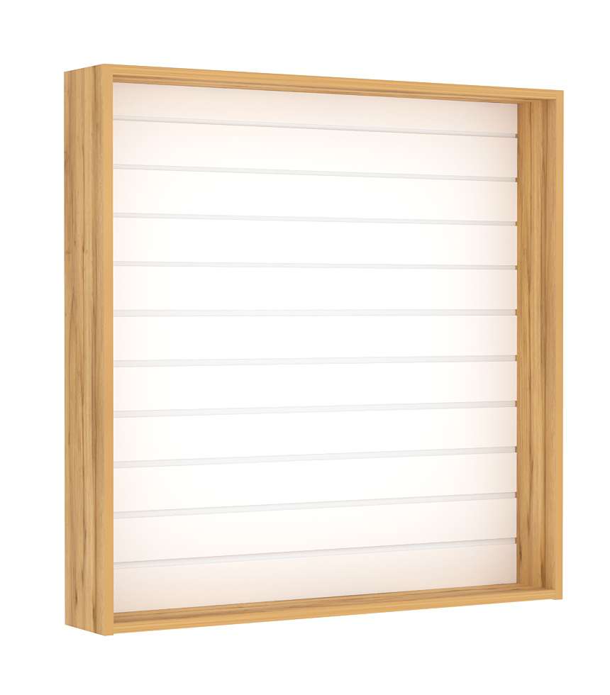 Витрина настенная №4-1В открытая с экономпанелью Дуб Золотистый