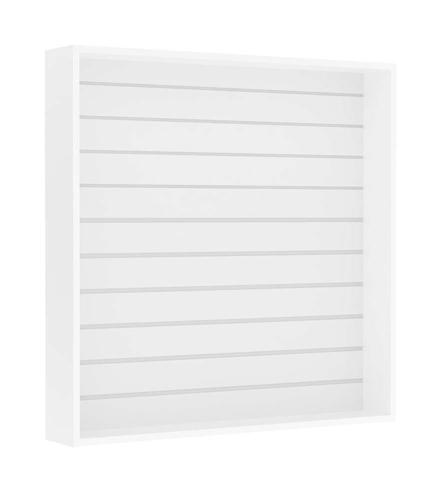 Витрина настенная №4-1В открытая с экономпанелью Белый