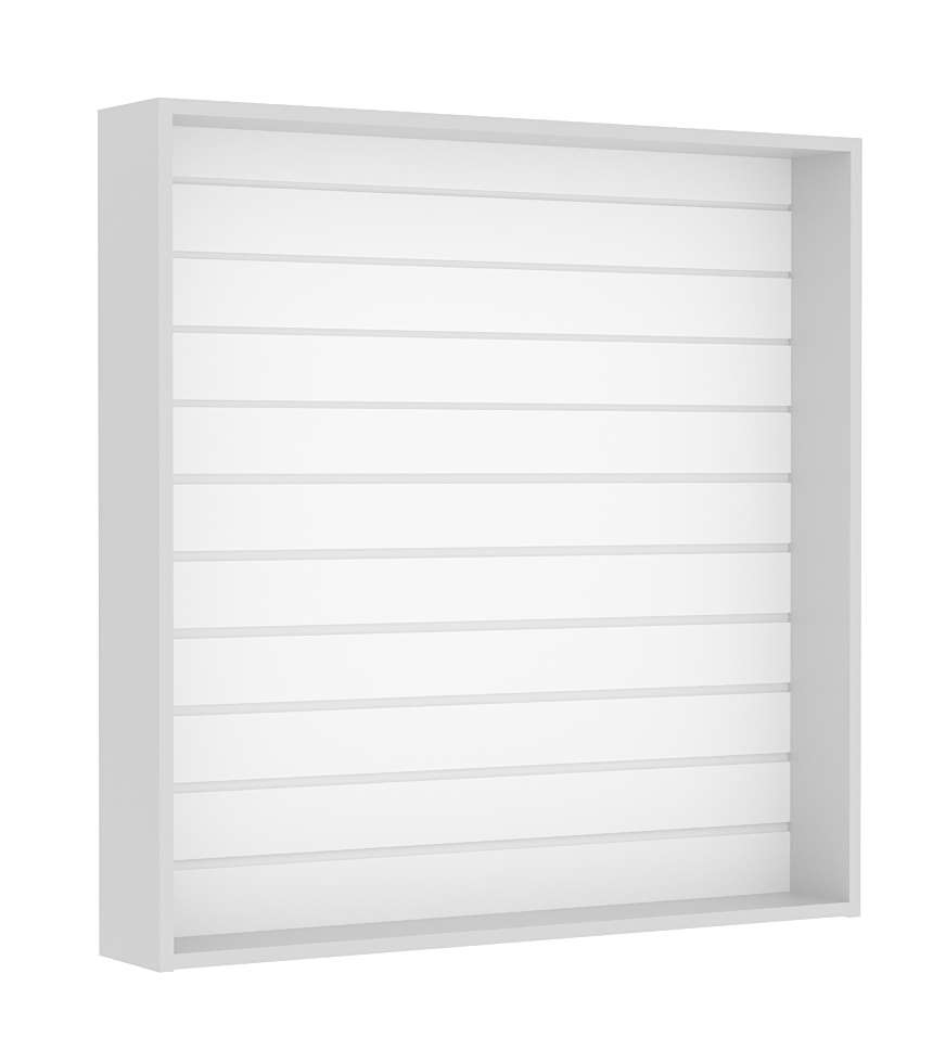 Витрина настенная №4-1В открытая с экономпанелью Серый