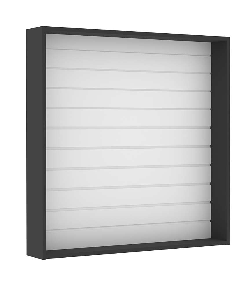 Витрина настенная №4-1В открытая с экономпанелью Черный