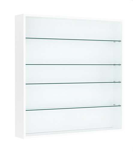 Витрина настенная №4-1Г открытая с прозрачными полками Белый