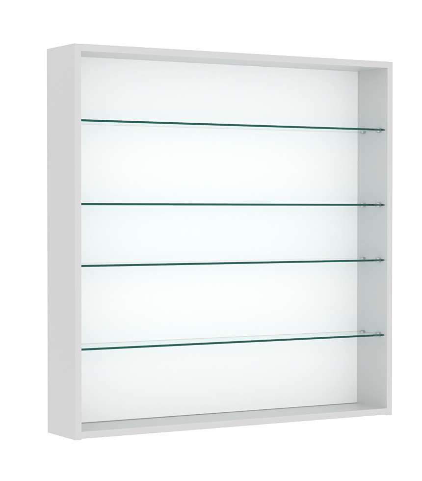 Витрина настенная №4-1Г открытая с прозрачными полками Серый