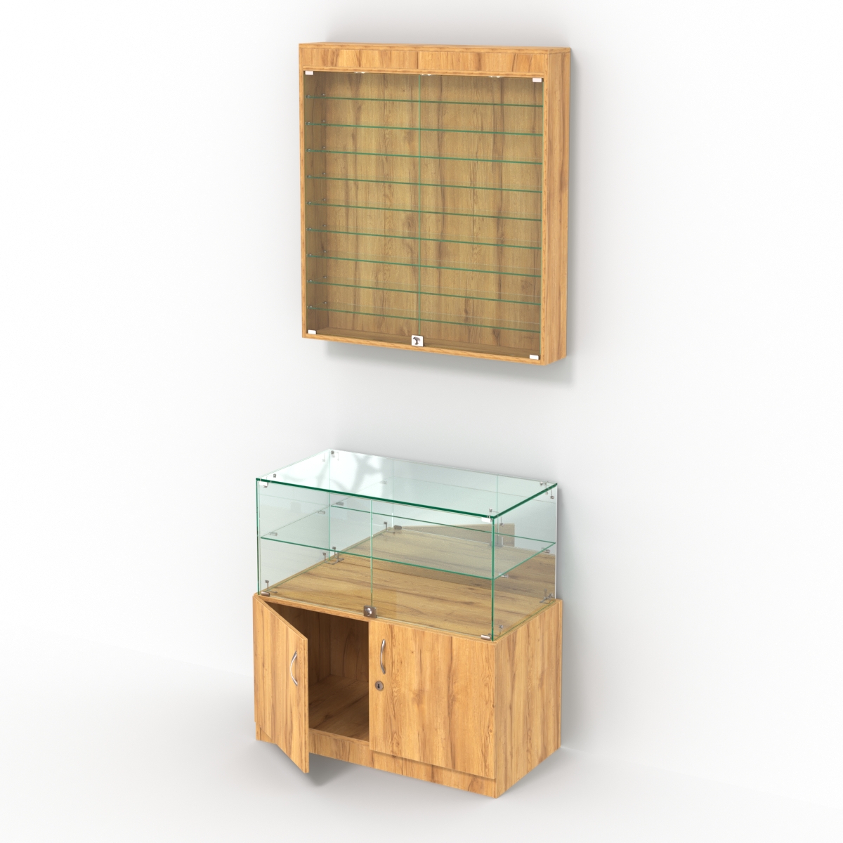 Комбинированный прилавок-витрина демонстрационный КПВ-01-07 Дуб Золотистый