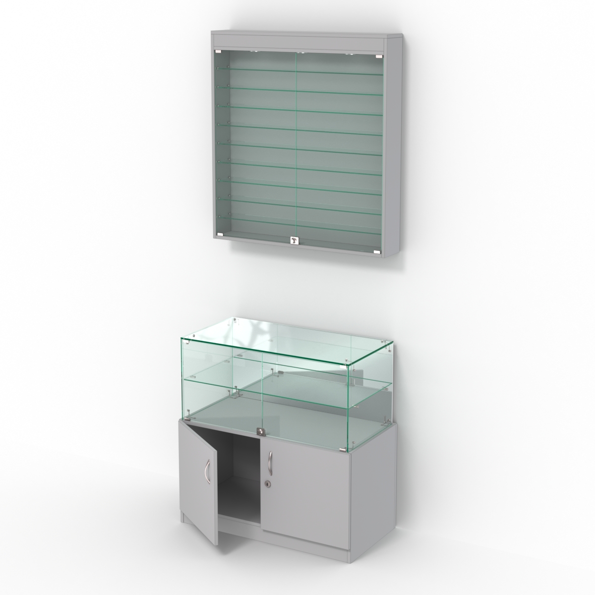 Комбинированный прилавок-витрина демонстрационный КПВ-01-07 Серый