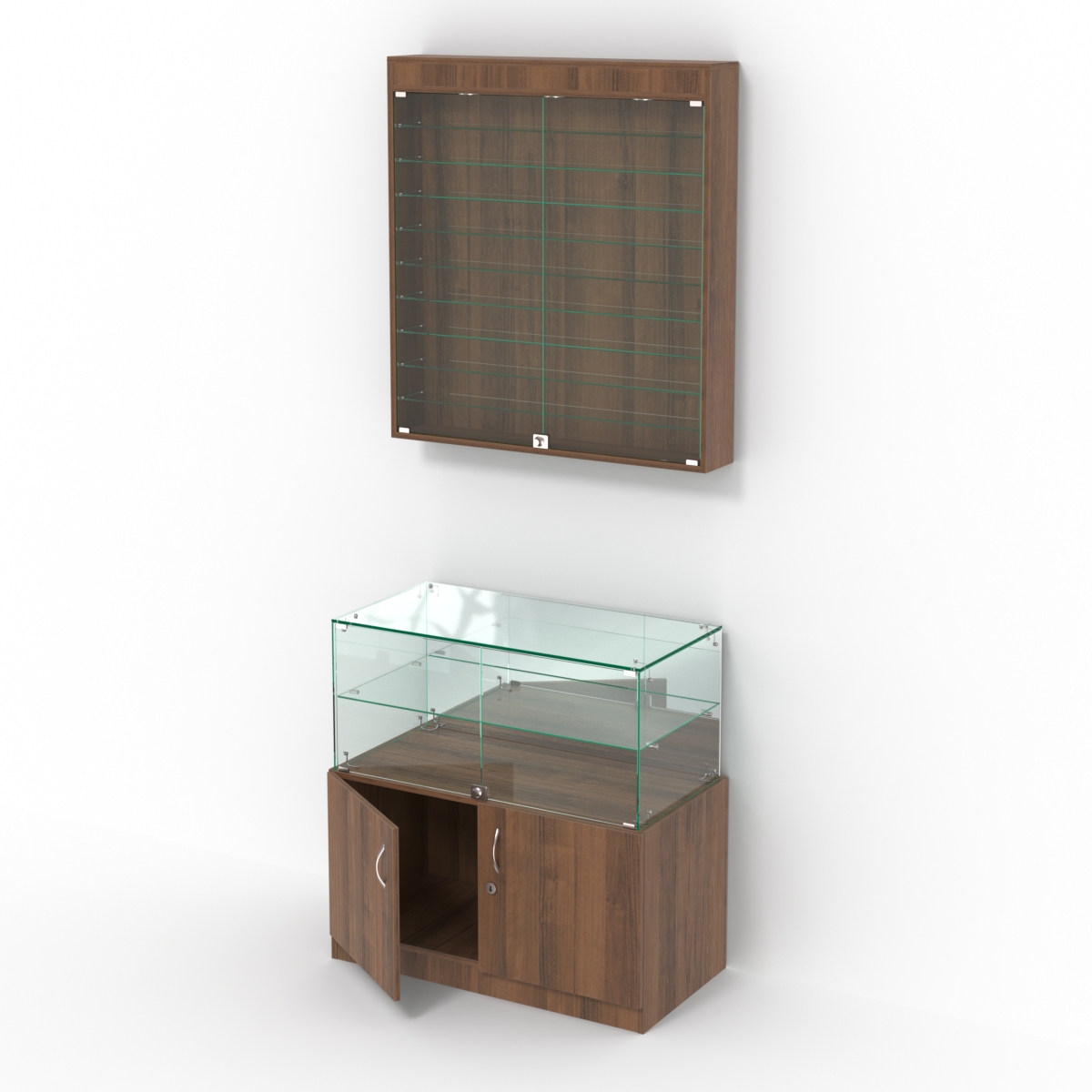 Комбинированный прилавок-витрина демонстрационный КПВ-01-07 Орех