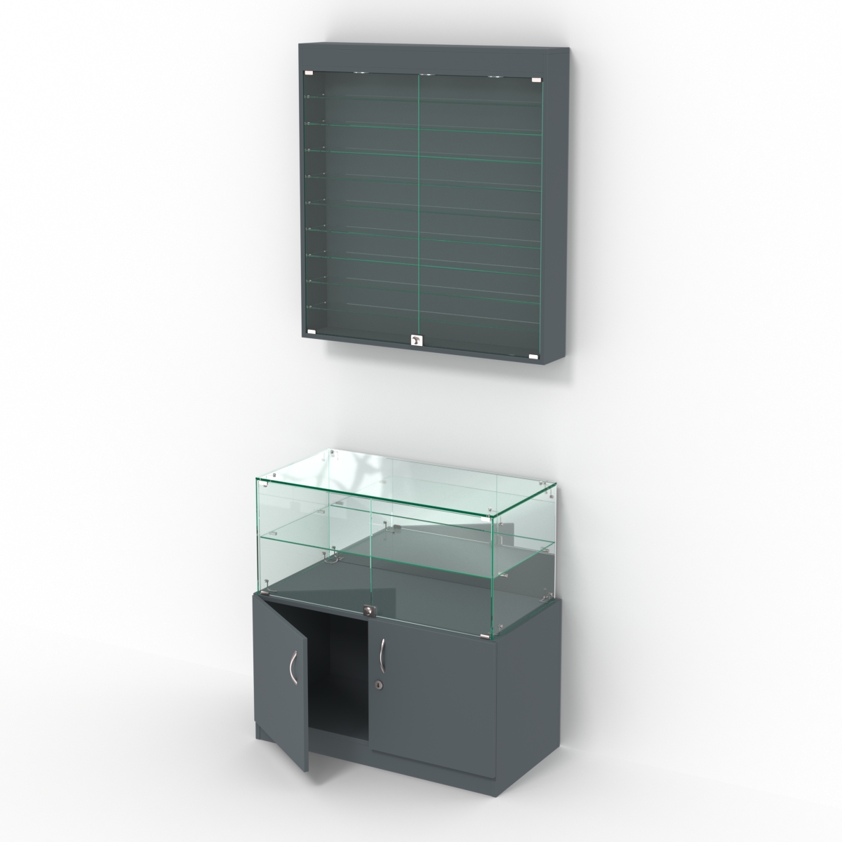 Комбинированный прилавок-витрина демонстрационный КПВ-01-07 Темно-Серый