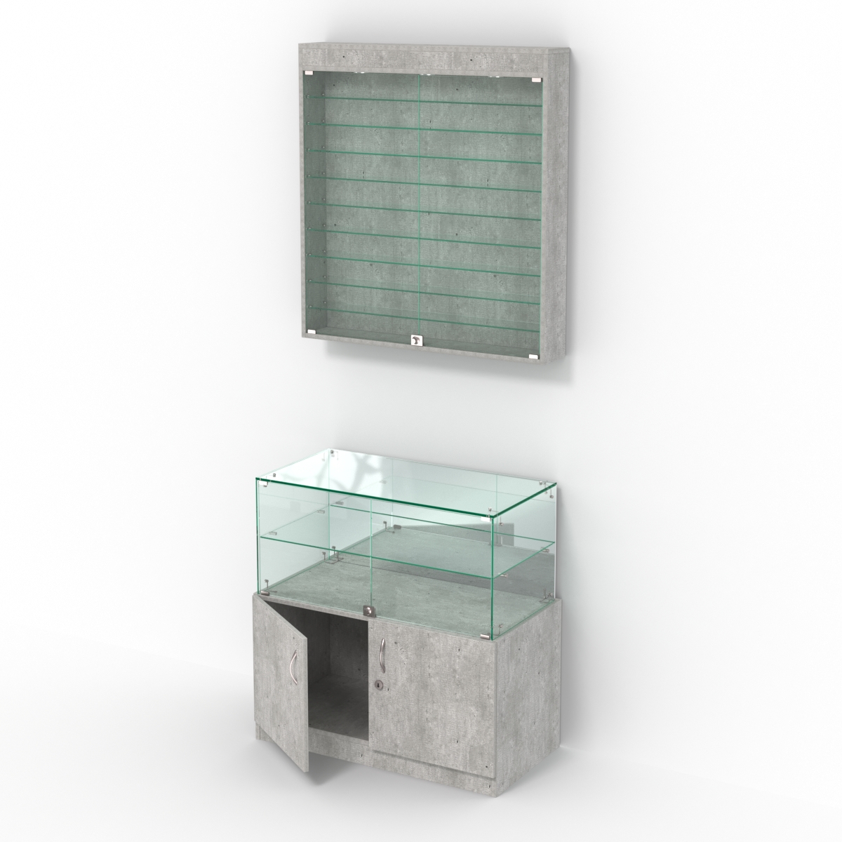 Комбинированный прилавок-витрина демонстрационный КПВ-01-07 Метрополитан Грей