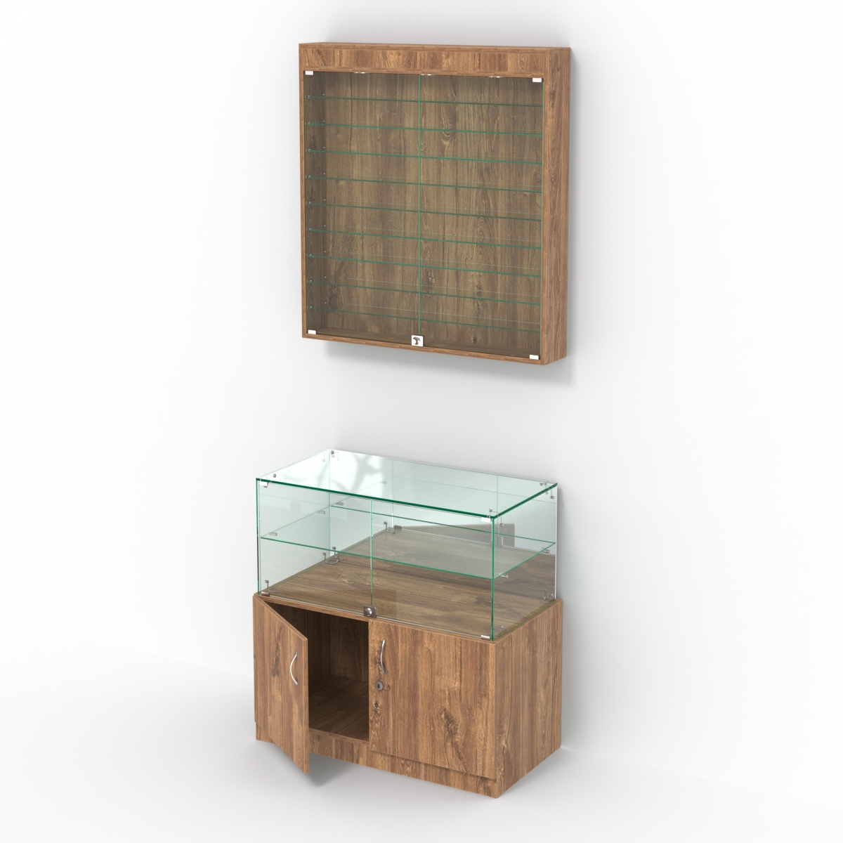 Комбинированный прилавок-витрина демонстрационный КПВ-01-07 Дуб Канзас коричневый