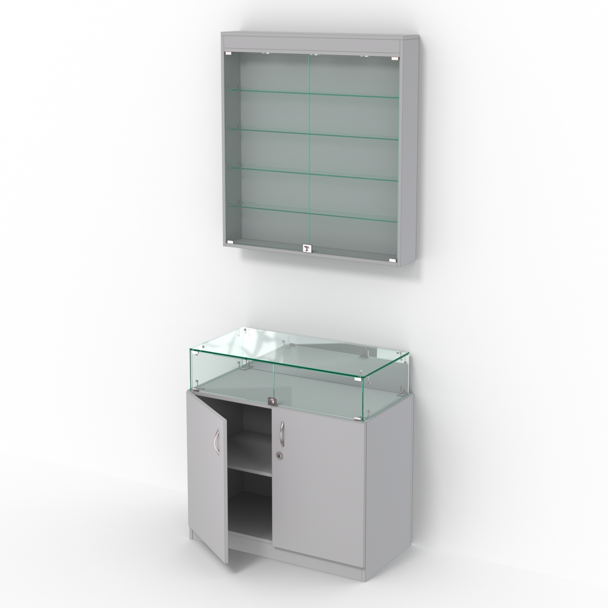 Комбинированный прилавок-витрина с высоким накопителем КПВ-14-03 Серый