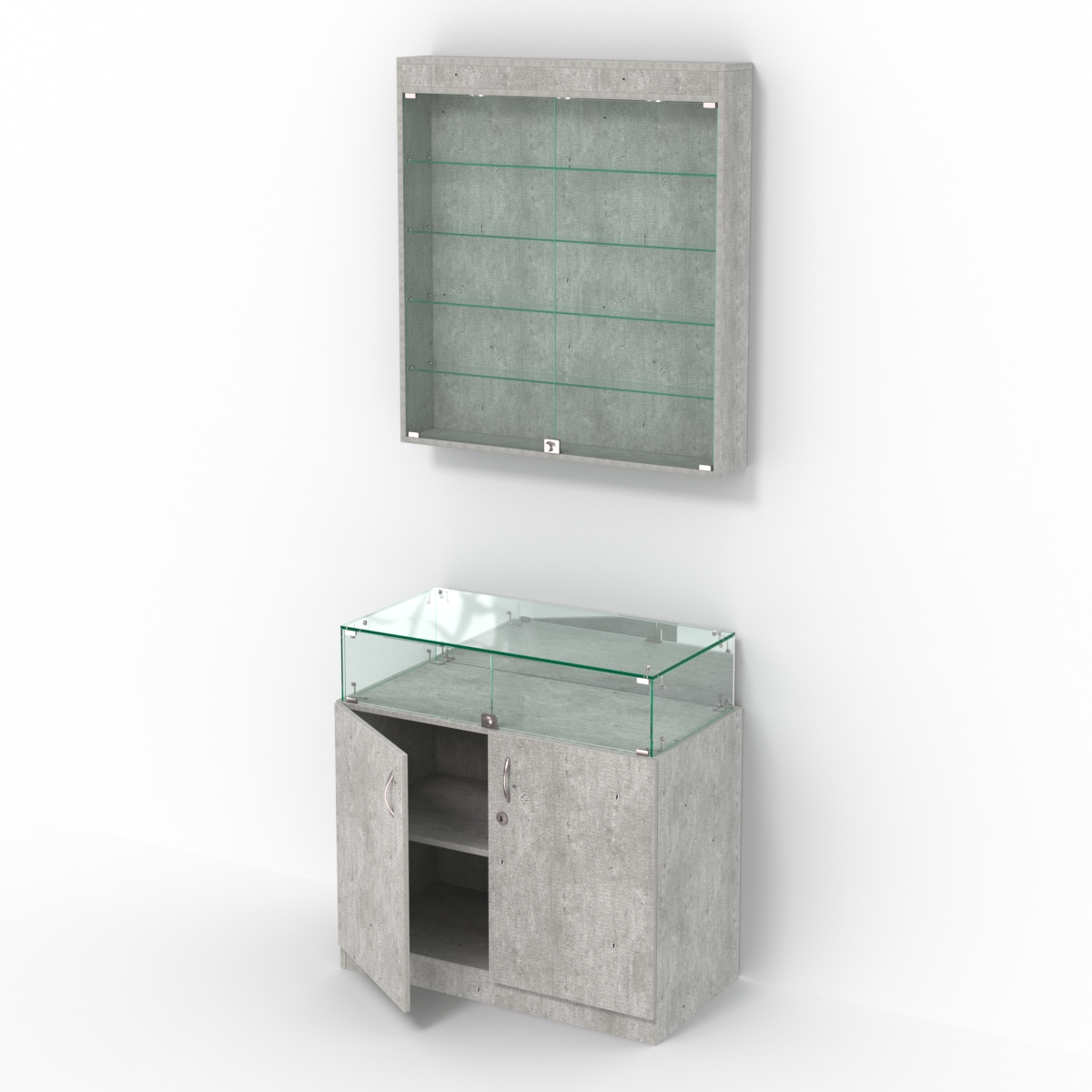 Комбинированный прилавок-витрина с высоким накопителем КПВ-14-03 Метрополитан Грей