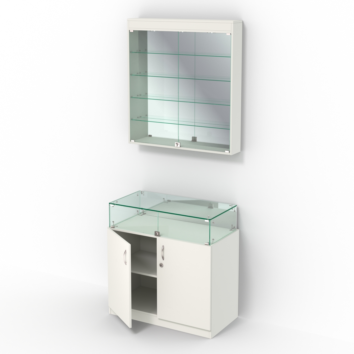 Комбинированный прилавок-витрина с верхней подсветкой КПВ-14-04 Белый