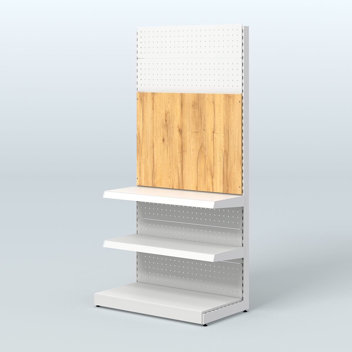 Металлический стеллаж под врезные краны для магазина разливного пива и рыбы BEER&FISH-МС-2150-1 Дуб Золотистый