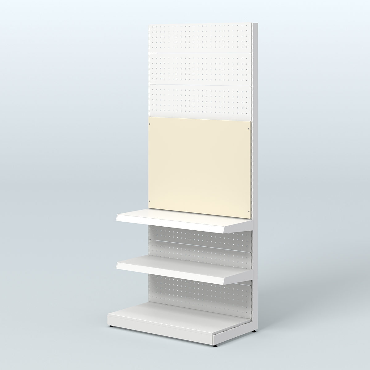 Высокий металлический стеллаж под врезные краны для магазина разливного пива и рыбы BEER&FISH-МС-2400-1 Крем Вайс