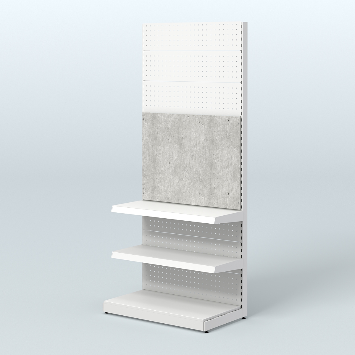 Высокий металлический стеллаж под врезные краны для магазина разливного пива и рыбы BEER&FISH-МС-2400-1 Метрополитан Грей