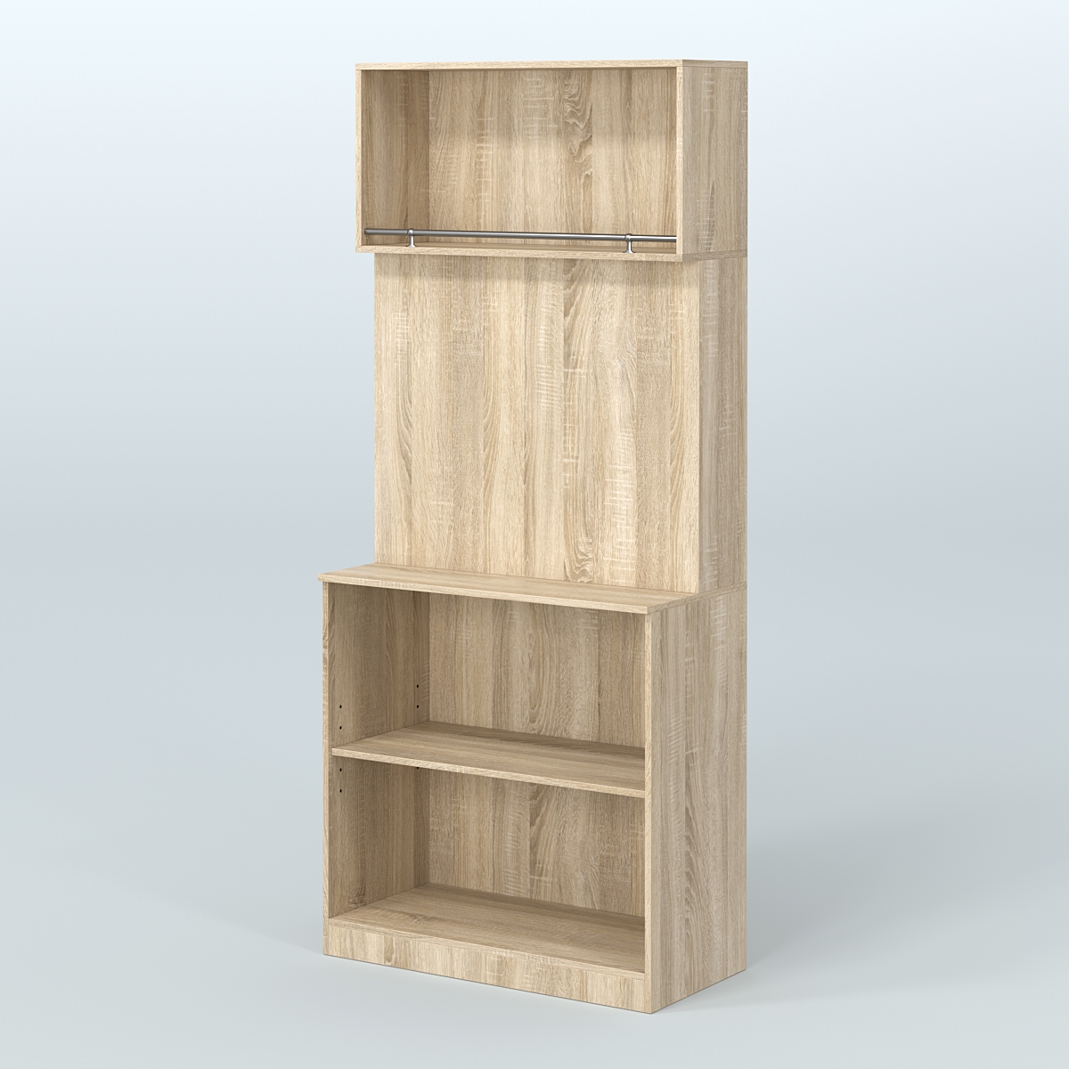 Специализи- рованный прямоугольный стеллаж из ДСП под врезные краны для магазина разливного пива и рыбы BEER&FISH-СПД-01 Дуб сонома