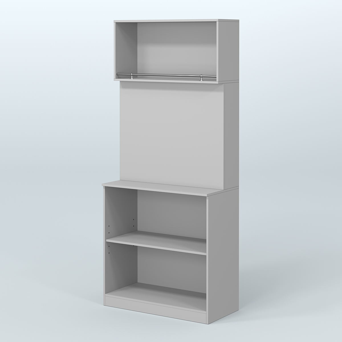 Специализи- рованный прямоугольный стеллаж из ДСП под врезные краны для магазина разливного пива и рыбы BEER&FISH-СПД-01 Серый